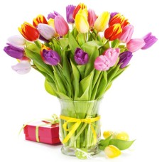 Букет из 11 тюльпанов разных цветов